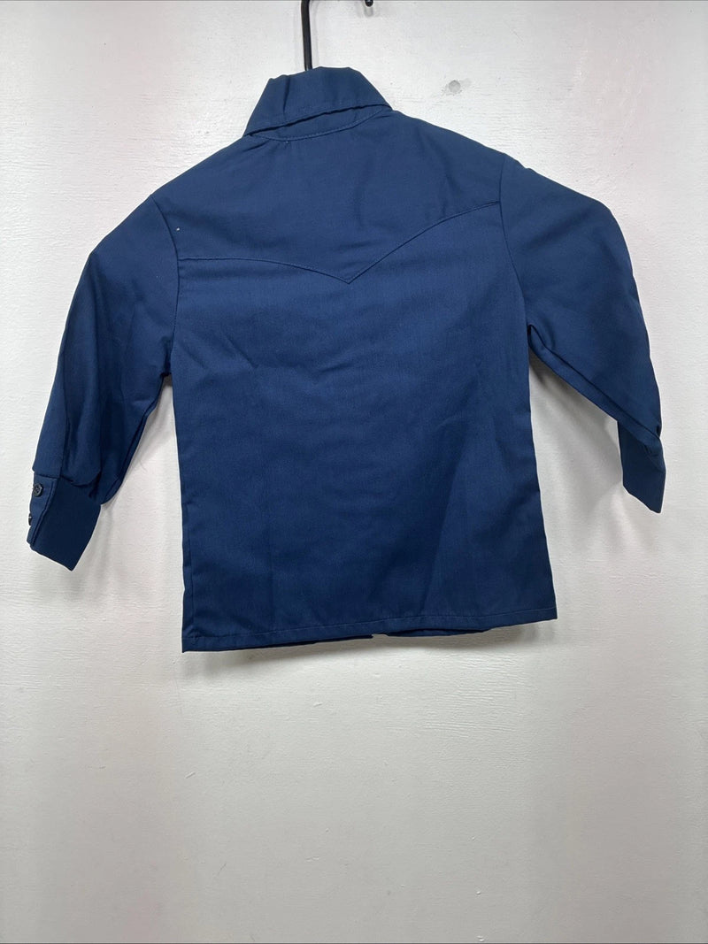 New Kids Fenton Navy Blue Long Sleeve Button Up Size 2 LL-14