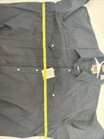 New Men’s ELY Cattleman Black Designed Long Sleeve Pearl Snap 18.5 2XL X-29