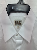 New Men’s ELY Cattleman White Long Sleeve Pearl Snap 16.5 X 34 Large X-38