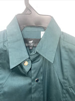 New Men’s Western Express Blue Green Long Sleeve Pearl Snap Medium B-104