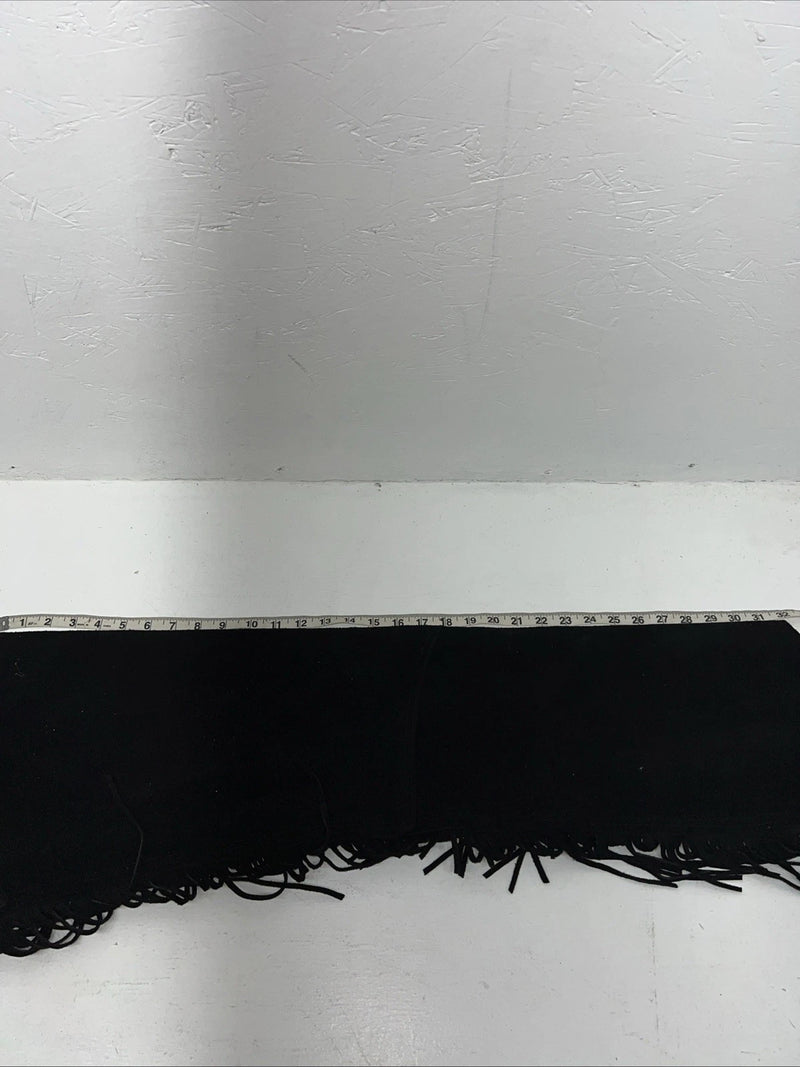 NOS Black Show Chaps With Fringe Adjustable Waist 41” N-21