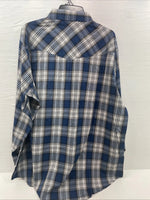 New Men’s ELY Cattleman Blue Long Sleeve Pearl Snap 3XL E-23