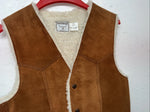 New Women’s Steerbrand Brown Leather Wool Vest Small Q-600