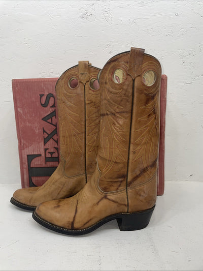 New Men’s Brown Texas Brand Cowboy Boots. 7844 8.5 8 1/2 D. 2-52