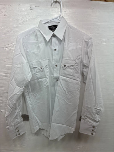 New Boys Champion Western White Long Sleeve Pearl Snap 16 CC-79
