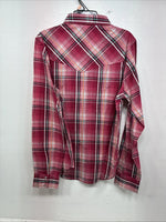 New Women’s Cumberland Pink Plaid Long Sleeve Pearl Snap Medium LL-66