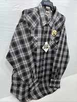 New Men’s ELY Cattleman Brown Flannel Long Sleeve Pearl Snap 4XL E-81