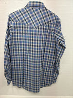 Me end Champion Westerns Purple Plaid Long Sleeve Pearl Snap 14.5 Small R-35