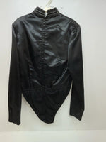 New Women’s Black Congress Classics Long Sleeve Zip Up Body Suit M 3B-114