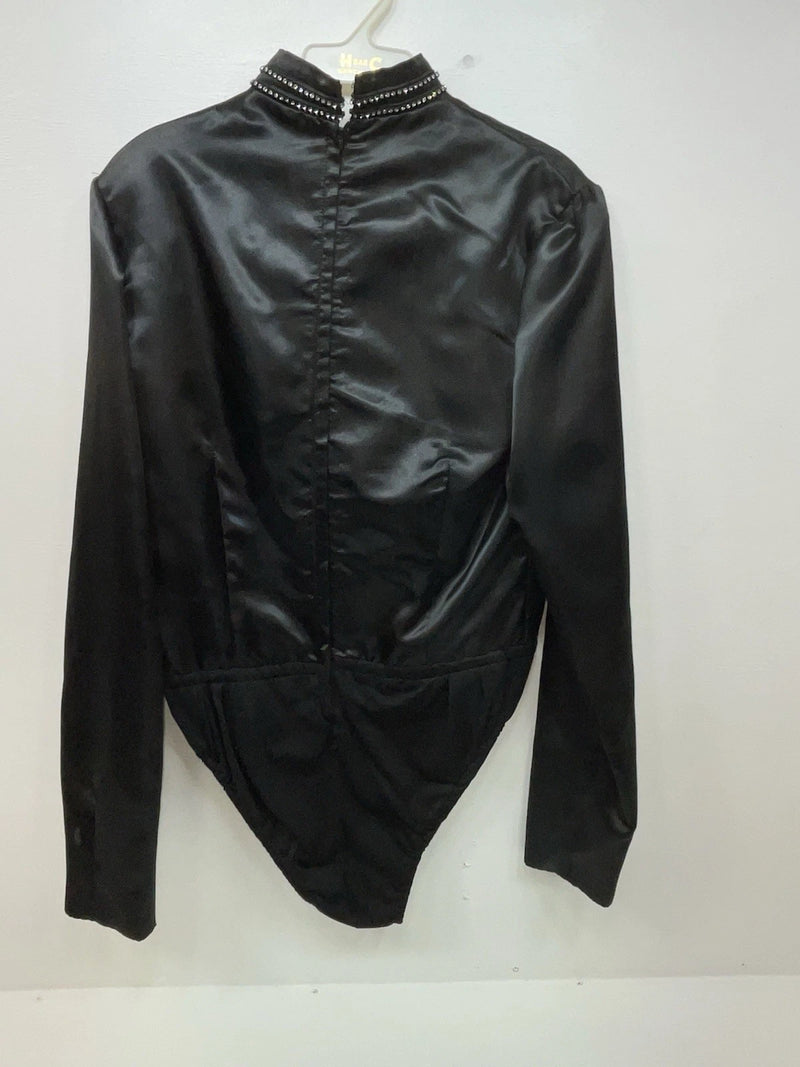 New Women’s Black Congress Classics Long Sleeve Zip Up Body Suit M 3B-114