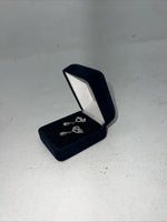 New Women’s Montana Silversmiths Silver Ribbon Heart With Dangle. ER60903 A-46