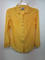 New Womens Dickson Jenkins Yellow Long Sleeve Pearl Snap Medium LL-108