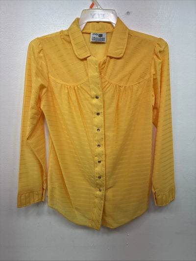New Womens Dickson Jenkins Yellow Long Sleeve Pearl Snap Medium LL-108