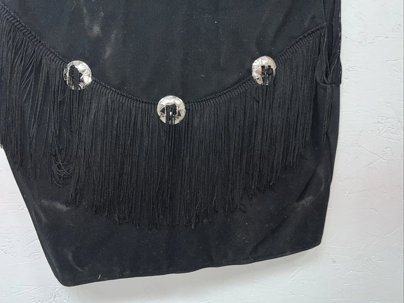 New Women’s Black Fringe Western Express Vest XL UU-43