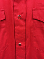 New Men’s Western Express Western Red Long Sleeve Pearl Snap Large V-50