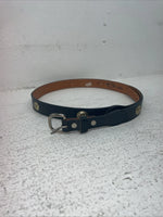New Navy Genuine Leather Gold Pendant 34” Belt #10493 Z-18