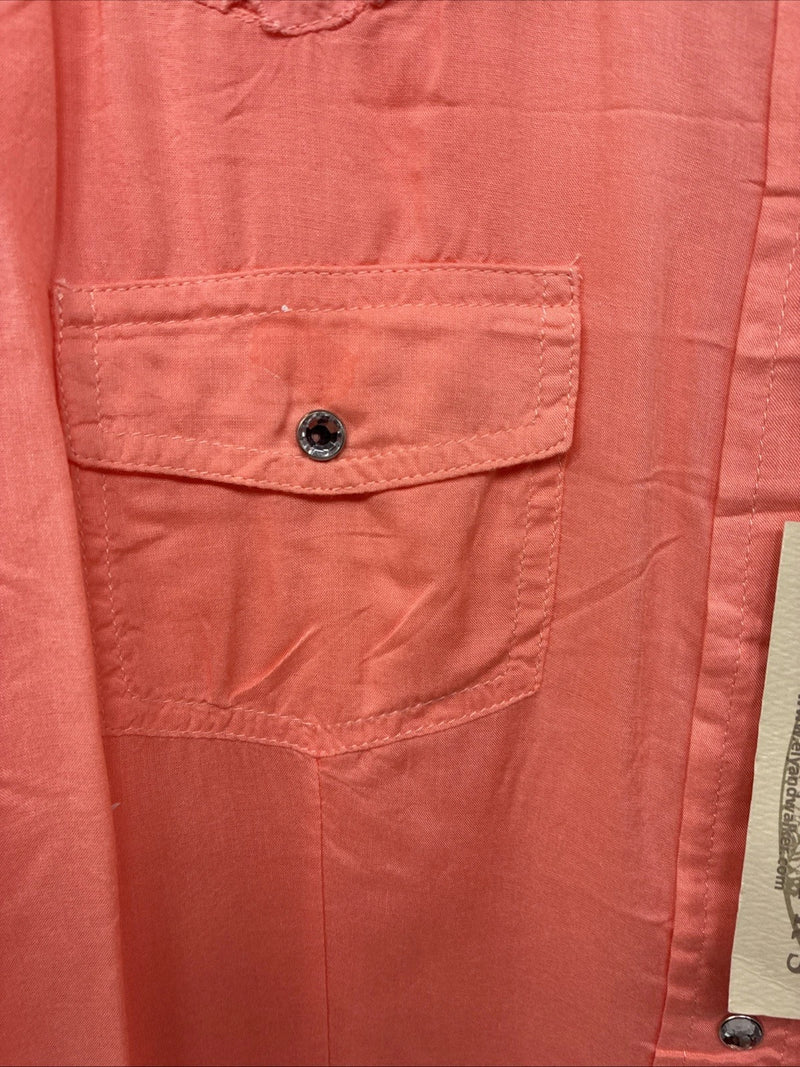 New Women’s Cumberland Pink Designed Long Sleeve Pearl Snap XL II-7