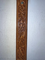 New Brown Genuine Leather Perkies Tooled 30” Belt #8601 JJ-138