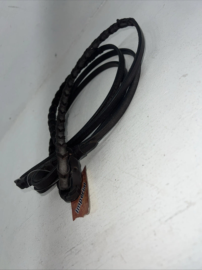 New Imperial Brown Genuine Leather Braided 3/8” English Reins #15024 Y-19