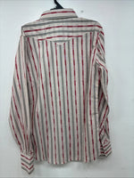 New Kids White Horse red Stripe Long Sleeve Pearl Snap XL DD-58