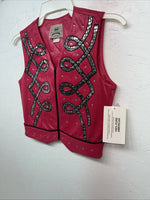 New Women’s Pink 1849 Authentic Ranchwear Western Show Vest XXS E-605