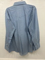 New Men’s ELY Cattleman Blue Stripe Long Sleeve Pearl Snap XL H-82