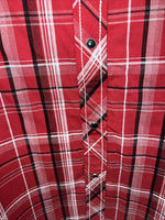 New Men’s Red ELY 1878 Short Sleeve Pearl Snap Shirt. XL S-24