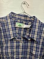 New Men’s Mesquite Blue Flannel Long Sleeve Peal Snap 3XL E-57
