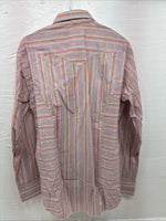 New Men’s Tem Tex Pink Stripe Long Sleeve Pearl Snap 16 X 35 Large Q-109