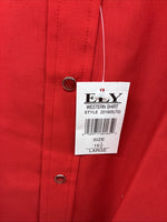 New Men’s ELY Cattleman Red Short Sleeve Pearl Snap 16.5 Large X-57