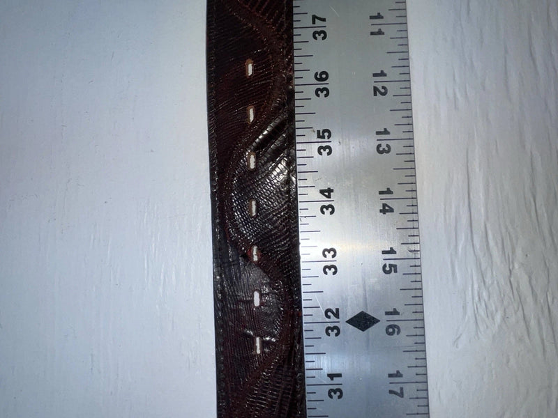 New Maroon Genuine Leather Stitched 34” Belt #6985 Z-166