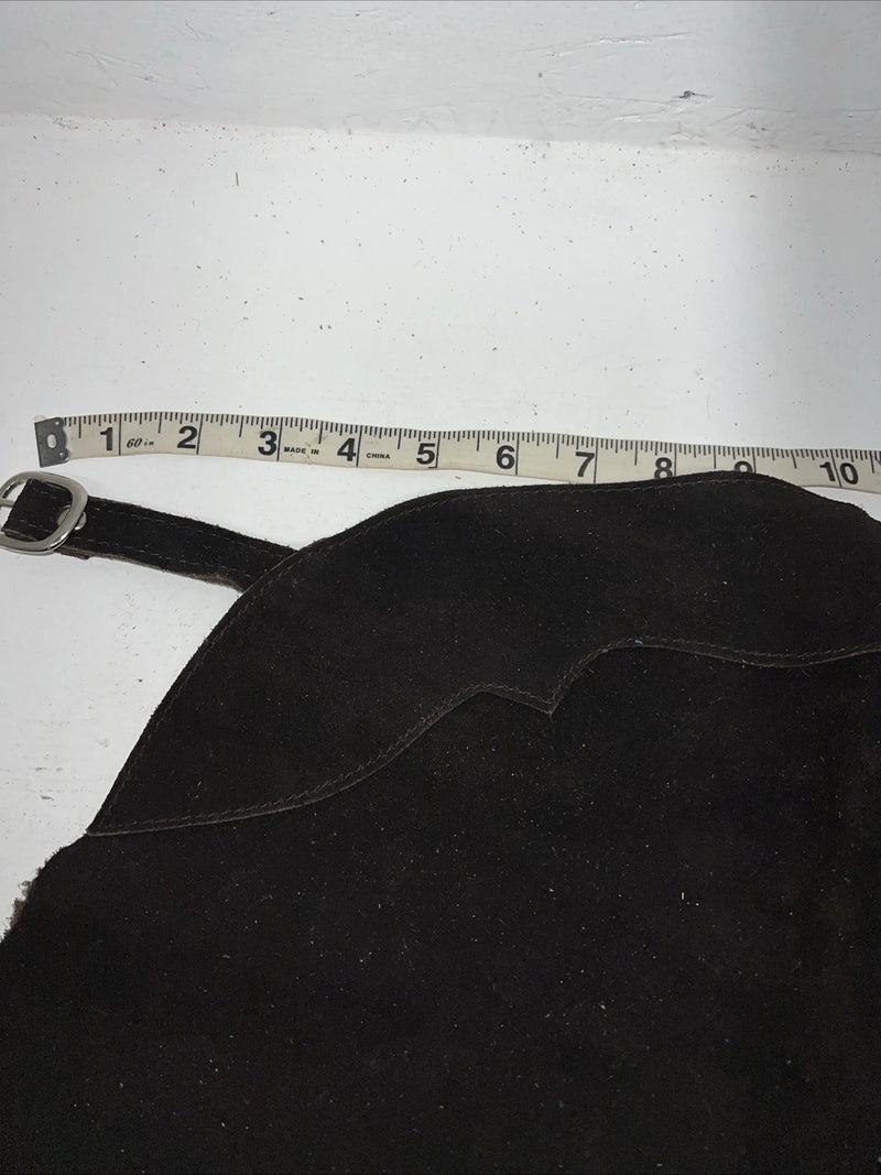NOS Black Royal King Show Chaps With Fringe Adjustable Waist 45” I-76