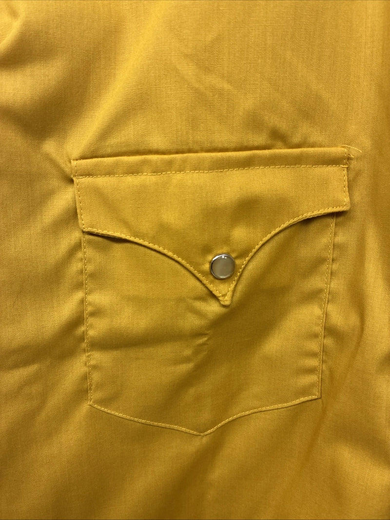 New Youths Tem Tex Yellow Long Sleeve Pearl Snap Size 18 DD-79