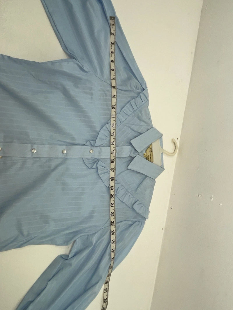 New Women’s Blue Ely Long Sleeve Pearl Snap Shirt M #14119 3B-22