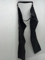 NOS Black Leather Show Chaps Adjustable Waist 45” Small N-37