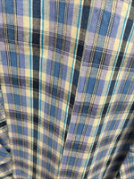 New Men’s Champion Western Purple Plaid Long Sleeve Peal Snap 15 Medium M-44
