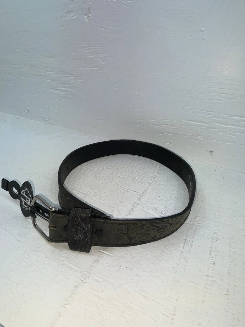 New Black Genuine Leather M & F Tooled 24” Belt #3010201 NN-80