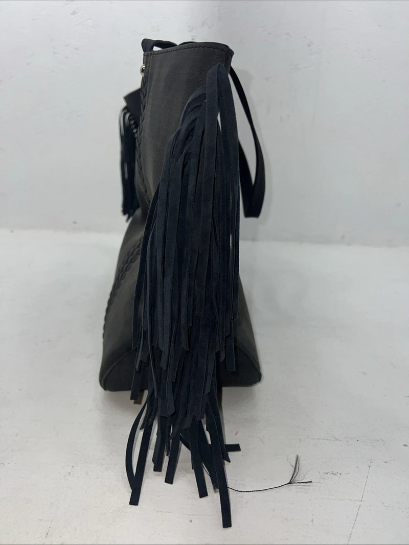 New Gray Angel Ranch Purse With Fringe #DHB1036B EE-5