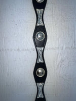 New Black Genuine Leather Nocona Silver Pendent 24” Belt #N4412001 NN-66