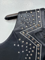 New Women’s 1849 RanchWear Black Rhinestone Vest Zip Up Size Medium YY-36