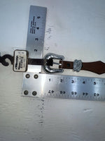 New Brown Genuine Leather Nocona Silver Pendent 26” Belt #3016602 NN-84