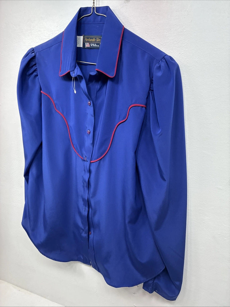 New Women’s Panhandle Slim Purple Long Sleeve Pearl Snap Size 14 LL-98