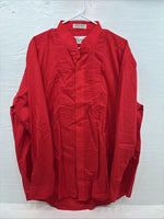 New Classix Red Long Sleeve Button Up English Short 18-18.5 2XL X-81