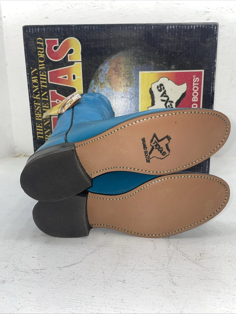 New Women’s Blue Texas Brand Cowboy Boots. 4438 7 M. 18-70