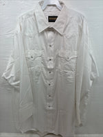 New Men’s Panhandle Slim White Long Sleeve Pearl Snap 18.5 2XL AA-114