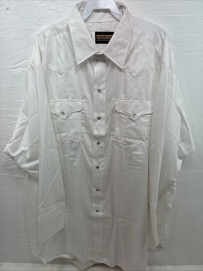 New Men’s Panhandle Slim White Long Sleeve Pearl Snap 18.5 2XL AA-114