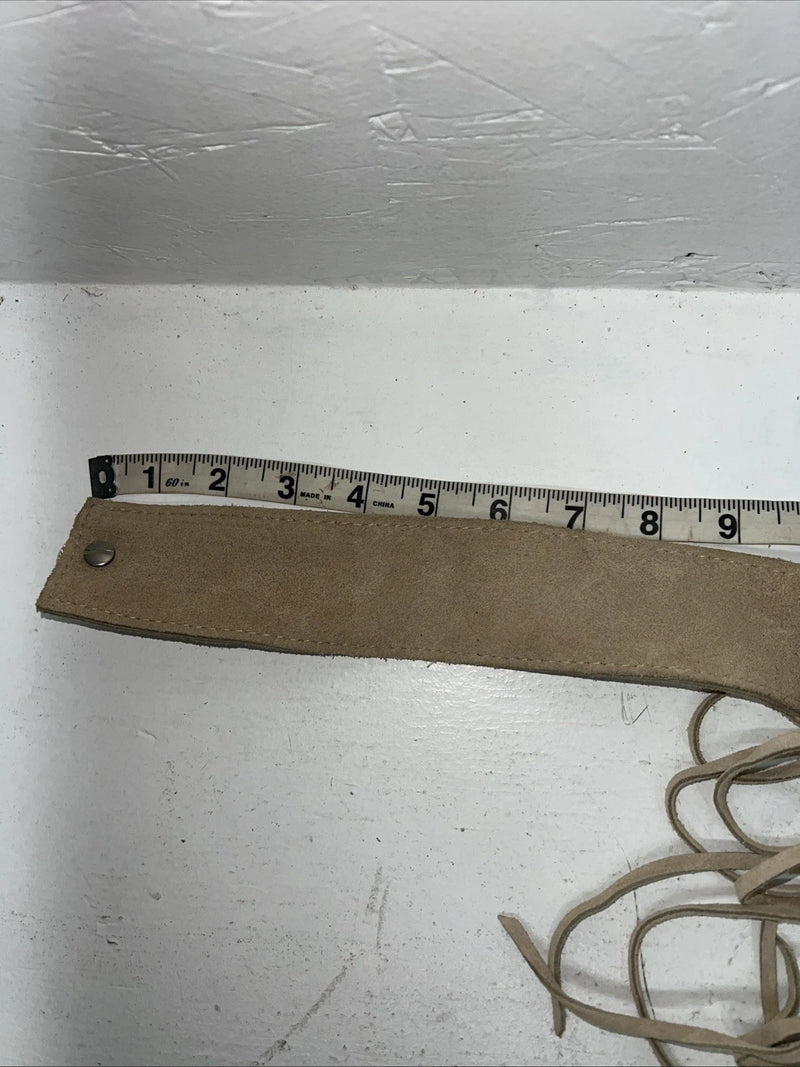 New Tan Whitman Show Chaps With Fringe Adjustable Waist 43” L-49