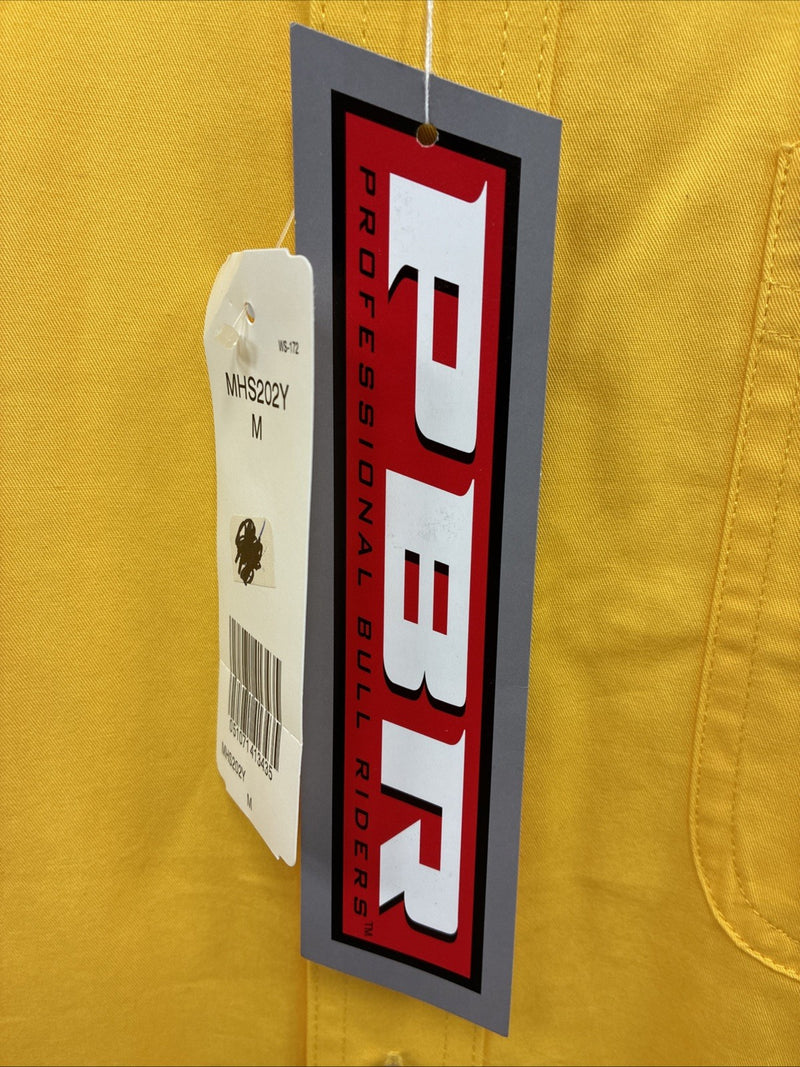 New Men’s Wrangler PBR Yellow Long Sleeve Button Up Medium K-44