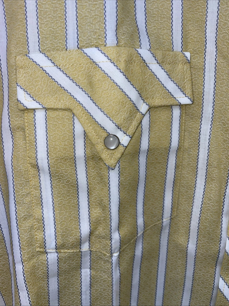 New Men’s Fenton Yellow Long Sleeve Pearl Snap Medium B-96