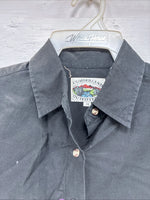 New Men’s Cumberland Black Purple Design Long Sleeve Button Up Medium K-75
